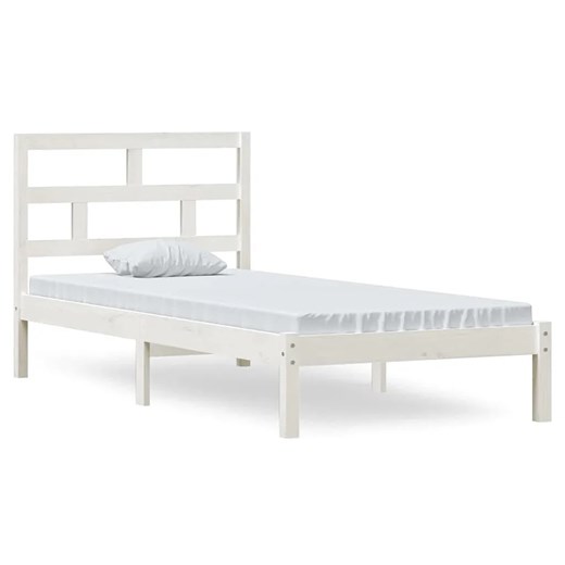 Białe jednoosobowe drewniane łóżko 90x200 - Bente 3X Elior One Size Edinos.pl