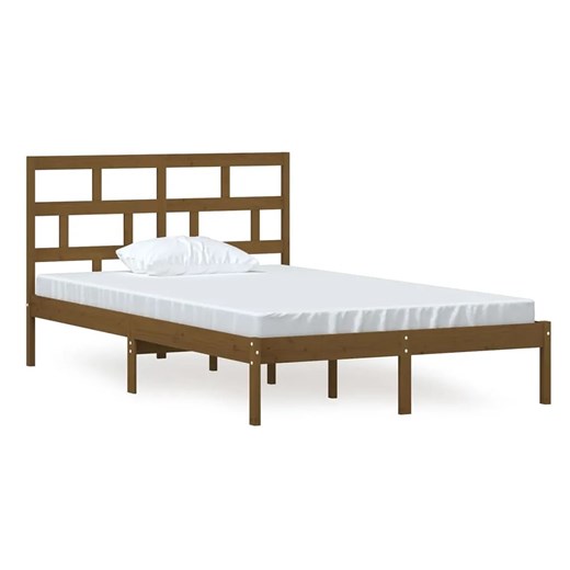 Sosnowe podwójne łóżko miodowy brąz 140x200 - Bente 5X ze sklepu Edinos.pl w kategorii Łóżka i materace - zdjęcie 172228571