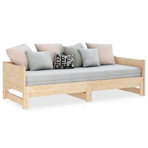 Łóżko rozsuwane z naturalnego drewna 2x(80x200) cm - Randy 3X ze sklepu Edinos.pl w kategorii Łóżka i materace - zdjęcie 172228780