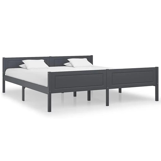 Szare podwójne łóżko z litego drewna 180x200 - Siran 7X Elior One Size promocyjna cena Edinos.pl