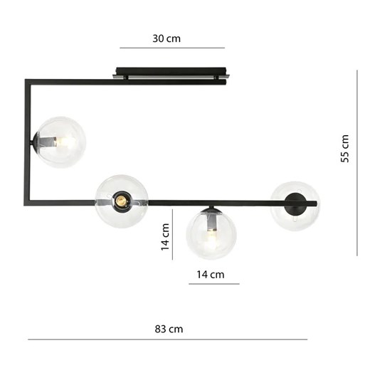 Loftowa lampa sufitowa z przezroczystymi kloszami  - D107-Emea Lumes One Size Edinos.pl