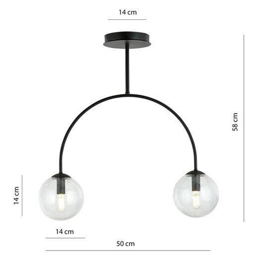 Lampa sufitowa z przezroczystymi kloszami - D114-Inos Lumes One Size Edinos.pl