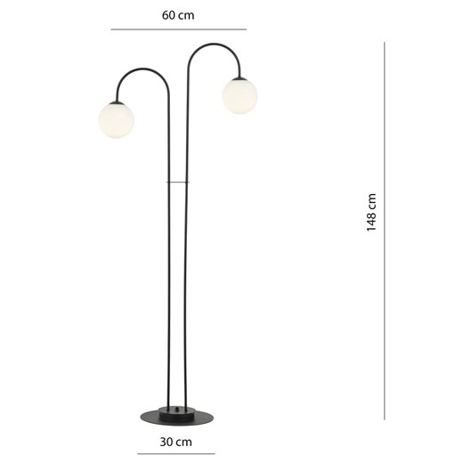 Nowoczesna lampa podłogowa z mlecznymi kloszami - D117-Inos Lumes One Size Edinos.pl
