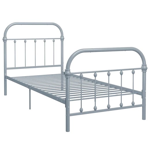 Szare metalowe łózko w stylu loft 100x200 cm - Etiosa ze sklepu Edinos.pl w kategorii Łóżka i materace - zdjęcie 172229573