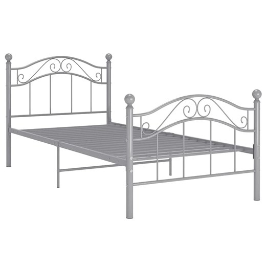 Szare minimalistyczne łózko z metalu 90x200 cm - Iroz ze sklepu Edinos.pl w kategorii Łóżka i materace - zdjęcie 172229970