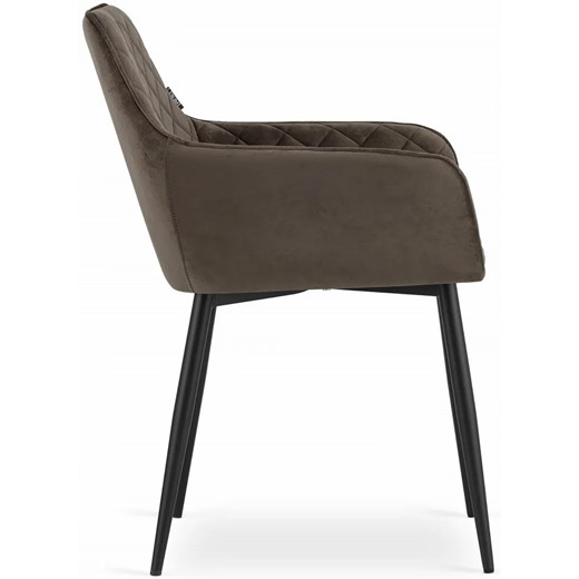 Komplet 2 tapicerowanych krzeseł pikowanych kawa - Dante Elior One Size Edinos.pl