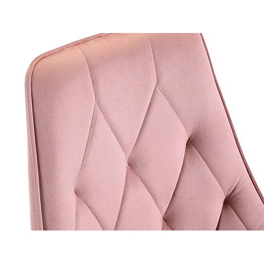Tapicerowane różowe krzesło z czarnymi nogami - Sageri 3X Elior One Size promocja Edinos.pl