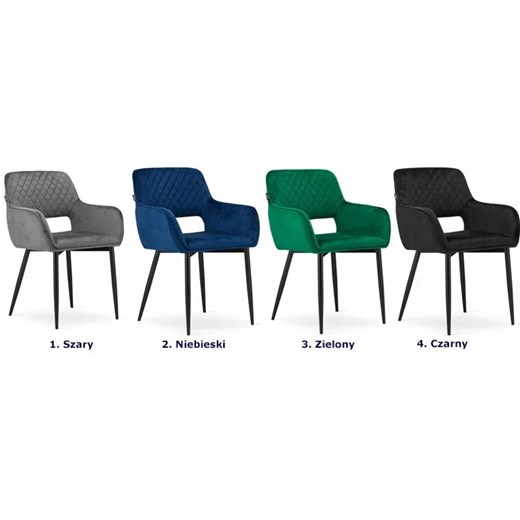 Szare nowoczesne krzesło metalowe welurowe - Rones 3X Elior One Size Edinos.pl