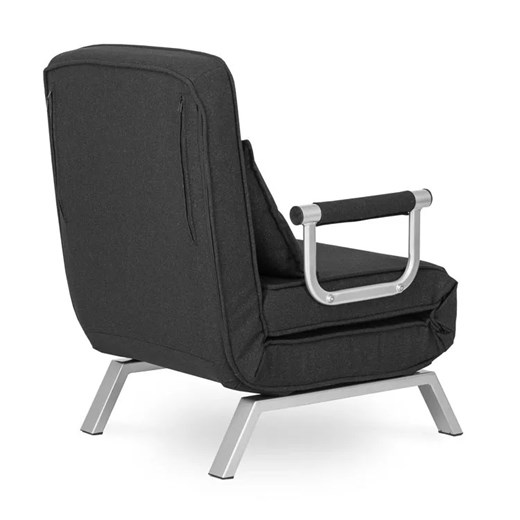 Czarny rozkładany fotel wypoczynkowy do salonu - Seto Elior One Size wyprzedaż Edinos.pl