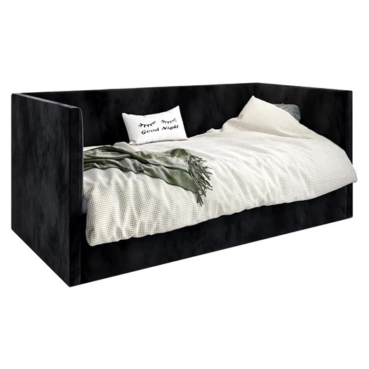Czarne tapicerowane łóżko z oparciem Somma 5X - 3 rozmiary Elior One Size Edinos.pl okazyjna cena