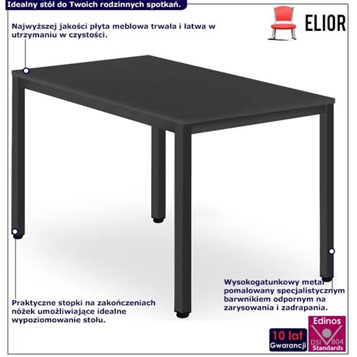 Czarny stół na metalowych nogach 120x60 - Ativ Elior One Size Edinos.pl