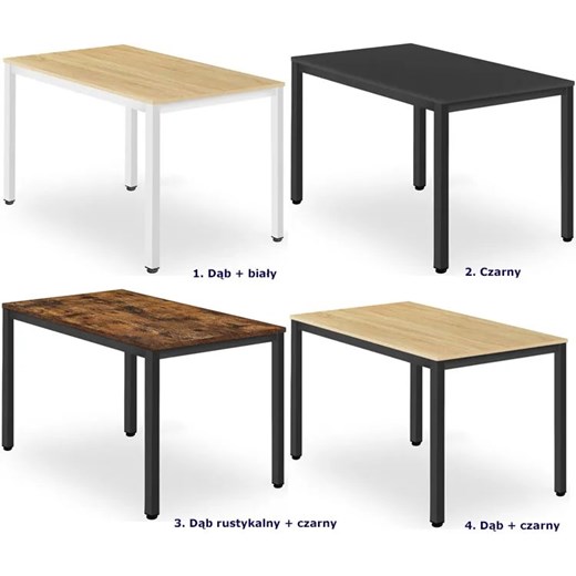 Czarny stół na metalowych nogach 120x60 - Ativ Elior One Size Edinos.pl
