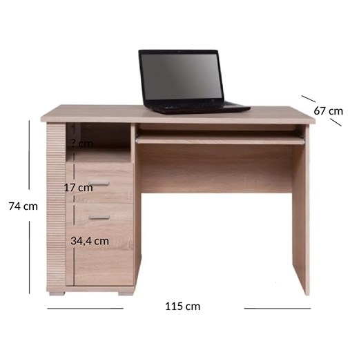 Biurko pod komputer z szafką - Molden 3X Elior One Size okazja Edinos.pl