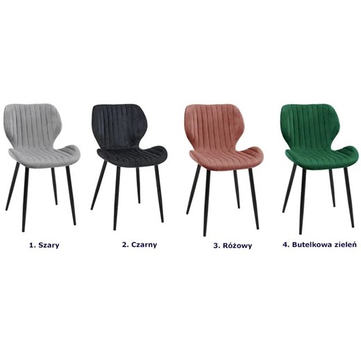 Minimalistyczne różowe krzesło z welurową tapicerką - Oferion 3X Elior One Size Edinos.pl