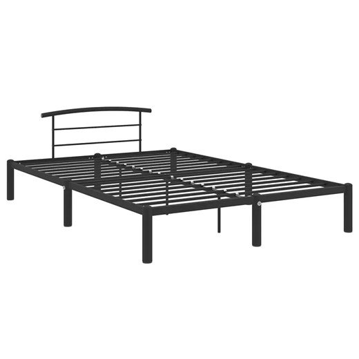 Czarne metalowe łóżko w stylu loftowym 140x200 cm - Mohn ze sklepu Edinos.pl w kategorii Łóżka i materace - zdjęcie 172230723