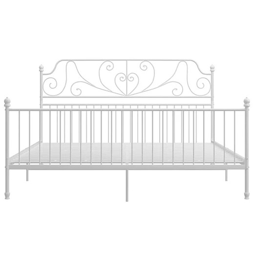 Białe metalowe łóżko dwuosobowe 140x200 cm - Retilo Elior One Size Edinos.pl