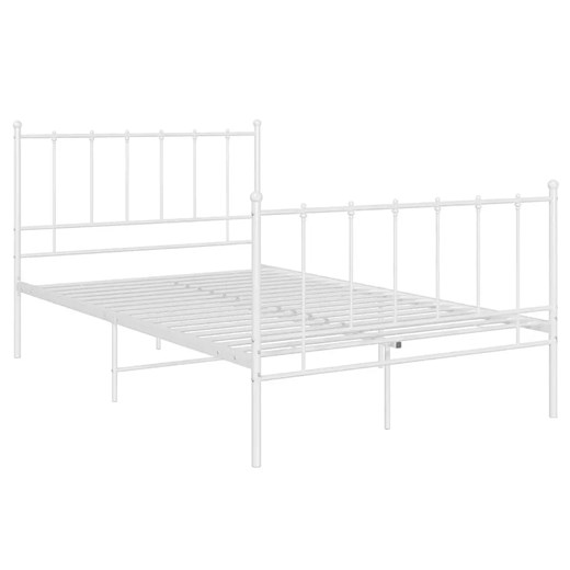 Białe metalowe łózko w stylu loftowym 120x200 cm - Laxi ze sklepu Edinos.pl w kategorii Łóżka i materace - zdjęcie 172230901