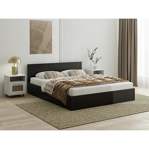 Czarne łóżko z materacem i pojemnikiem 120x200 - Cansar 3X Elior One Size okazyjna cena Edinos.pl