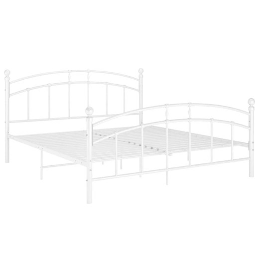 Białe metalowe łóżko z zagłówkiem 140x200 cm - Serafi ze sklepu Edinos.pl w kategorii Łóżka i materace - zdjęcie 172231284