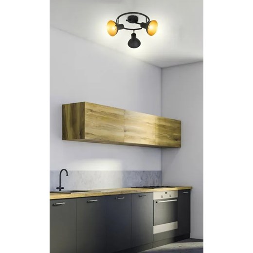 Potrójna metalowa lampa sufitowa do kuchni czarny + złoto - Z029-Engo Lumes One Size okazyjna cena Edinos.pl