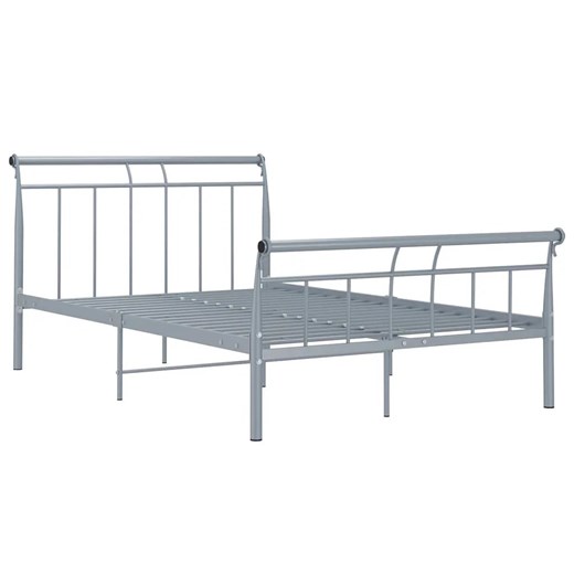 Szare metalowe łóżko dwuosobowe 140x200 cm - Ventano ze sklepu Edinos.pl w kategorii Łóżka i materace - zdjęcie 172231503