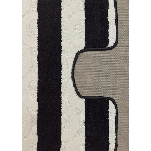 Komplet nowoczesnych czarno - białych dywaników łazienkowych - Lopo Profeos One Size Edinos.pl