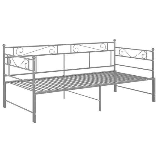 Szare metalowe łóżko rozkładane 90x200 cm - Wesper ze sklepu Edinos.pl w kategorii Łóżka i materace - zdjęcie 172231700
