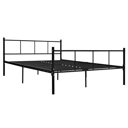 Czarne metalowe łóżko małżeńskie 140x200 cm - Jumo ze sklepu Edinos.pl w kategorii Łóżka i materace - zdjęcie 172231741