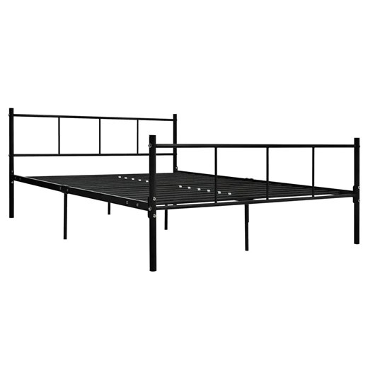 Czarne metalowe łóżko małżeńskie 140x200 cm T8-F89 ze sklepu Edinos.pl w kategorii Łóżka i materace - zdjęcie 172231741