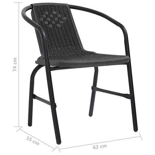 Zestaw dwóch czarnych krzeseł ogrodowych - Ellonel Elior One Size Edinos.pl