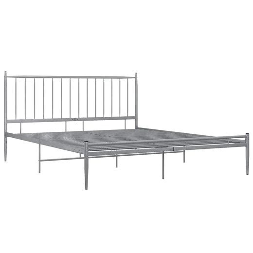 Szare metalowe łóżko małżeńskie 200x200 cm - Aresti ze sklepu Edinos.pl w kategorii Łóżka i materace - zdjęcie 172231993