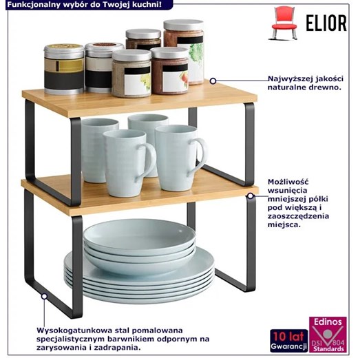 Zestaw 2 półek kuchennych w stylu loft - Axia Elior One Size Edinos.pl