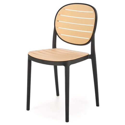 Krzesło sztaplowane czarny + naturalny - Aksel Elior One Size Edinos.pl