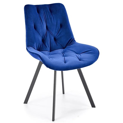 Granatowe metalowe tapicerowane krzesło obrotowe - Blubell Elior One Size Edinos.pl