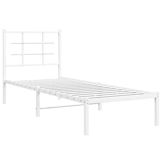 Białe metalowe łóżko pojedyncze 80x200 cm - Laxo ze sklepu Edinos.pl w kategorii Łóżka i materace - zdjęcie 172232711