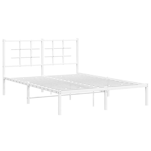 Białe duże łóżko z metalu 160x200 cm - Laxo ze sklepu Edinos.pl w kategorii Łóżka i materace - zdjęcie 172232721