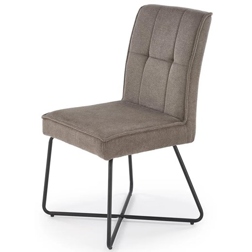 Popielate tapicerowane krzesło metalowe - Salio ze sklepu Edinos.pl w kategorii Krzesła - zdjęcie 172232833