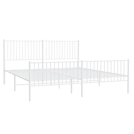 Białe metalowe łóżko 200x200 cm - Fiver ze sklepu Edinos.pl w kategorii Łóżka i materace - zdjęcie 172233094