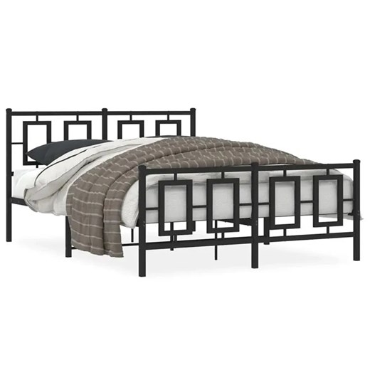 Czarne metalowe łóżko małżeńskie 160x200cm - Esenti Elior One Size Edinos.pl