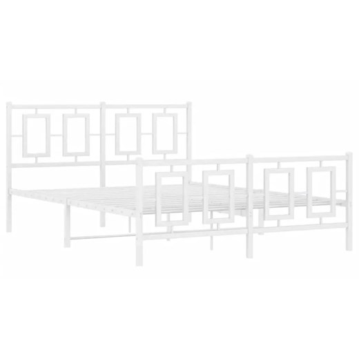 Białe metalowe łóżko małżeńskie w stylu loft 160x200 cm - Maneo ze sklepu Edinos.pl w kategorii Łóżka i materace - zdjęcie 172233371