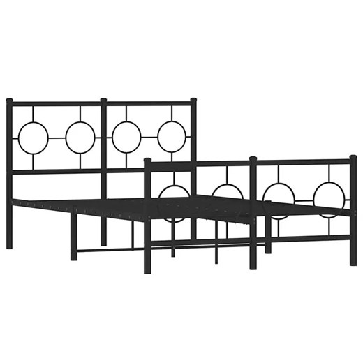 Czarne metalowe łóżko małżeńskie 140x200cm - Ripper ze sklepu Edinos.pl w kategorii Łóżka i materace - zdjęcie 172233530
