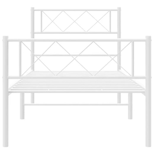 Białe pojedyncze łózko metalowe w stylu loft 90x200 cm - Espux Elior One Size Edinos.pl