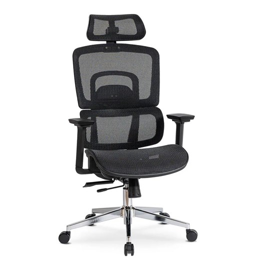 Czarny ergonomiczny fotel obrotowy do komputera - Atop Elior One Size Edinos.pl