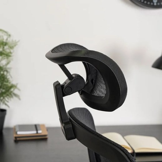 Czarny ergonomiczny fotel obrotowy do komputera - Atop Elior One Size Edinos.pl