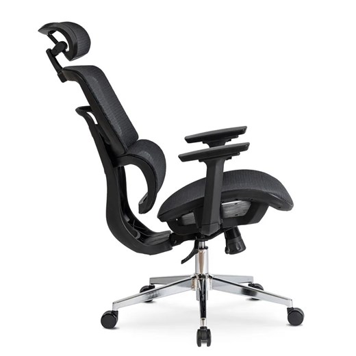 Czarny ergonomiczny fotel obrotowy do komputera - Atop Elior One Size Edinos.pl