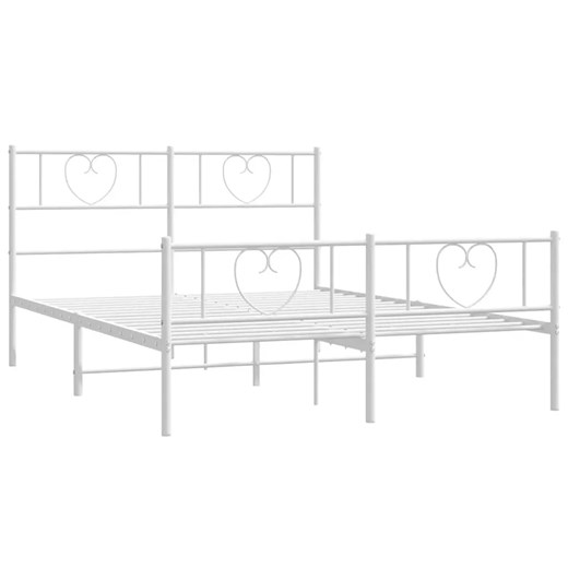 Białe metalowe łóżko małżeńskie 160x200 cm - Edelis ze sklepu Edinos.pl w kategorii Łóżka i materace - zdjęcie 172233771