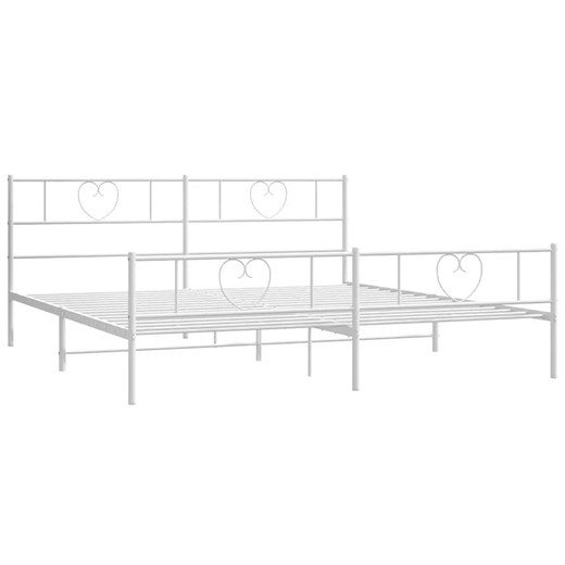 Białe metalowe łóżko małżeńskie 180x200 cm - Edelis ze sklepu Edinos.pl w kategorii Łóżka i materace - zdjęcie 172233774