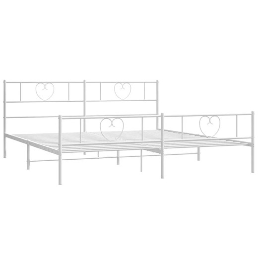 Białe metalowe łóżko małżeńskie 180x200 cm - Veligo ze sklepu Edinos.pl w kategorii Łóżka i materace - zdjęcie 172233774