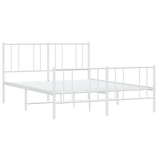 Białe pojedyncze łóżko metalowe 90x200 cm - Quzi ze sklepu Edinos.pl w kategorii Łóżka i materace - zdjęcie 172233861