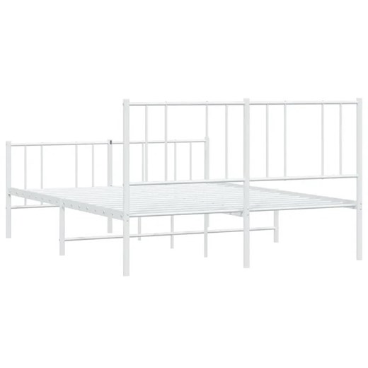 Białe metalowe łóżko małżeńskie 160x200 cm - Privex Elior One Size Edinos.pl